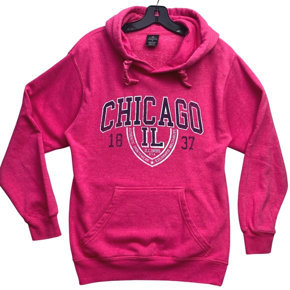 Chicago Hoodie Mens Small Sweatshirt‎ Spell Out Stretwear Preppy Academia